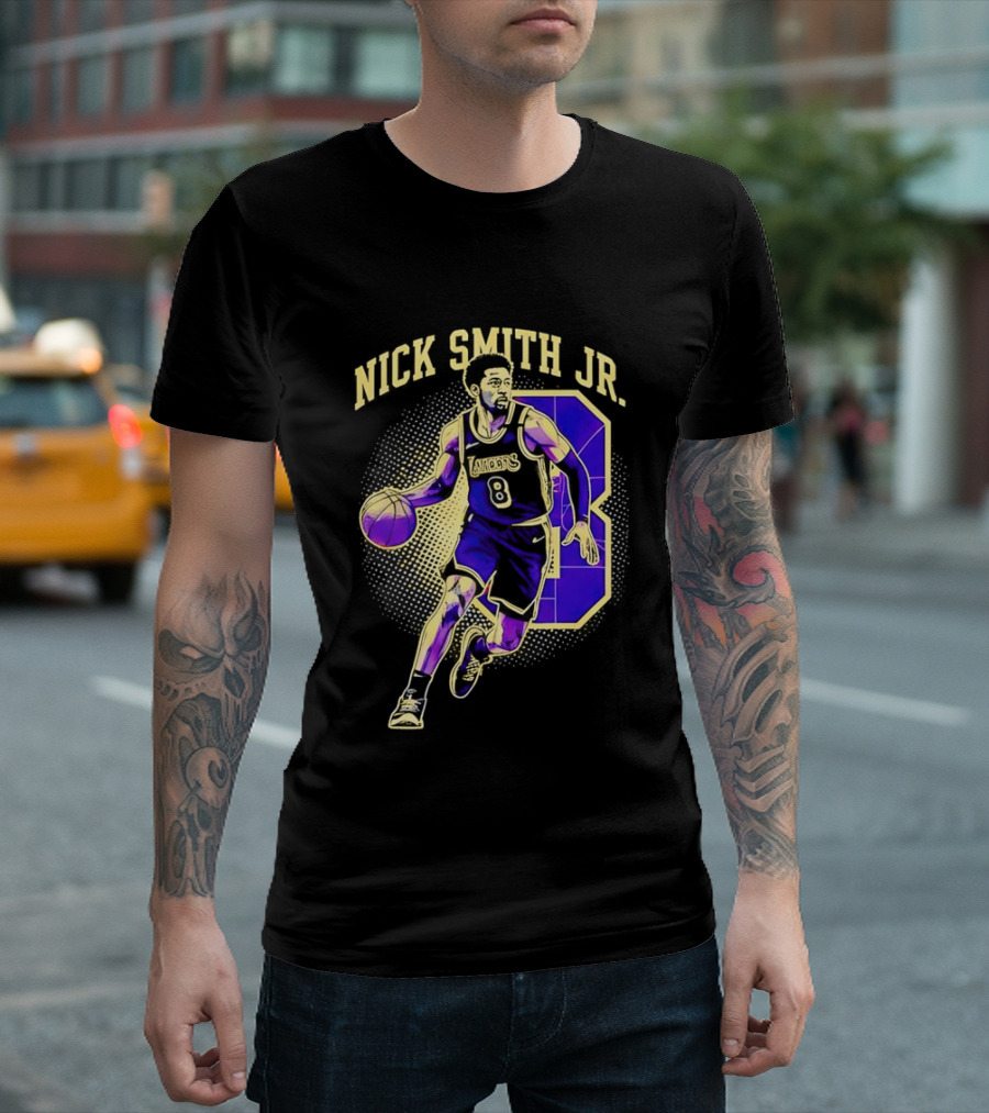 Nick Smith Jr Los Angeles Lakers Basketball Player Number 8 T-Shirt
