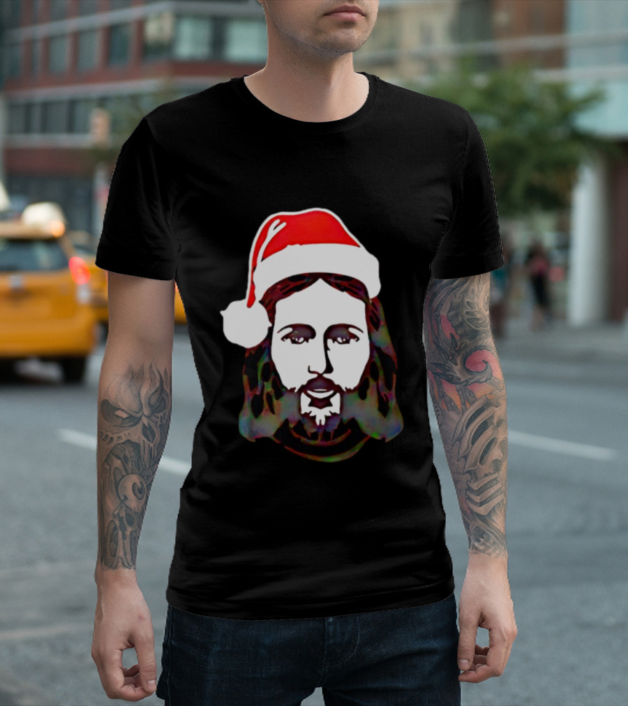 Jesus Santa Hat Christmas Birthday Celebration T-Shirt