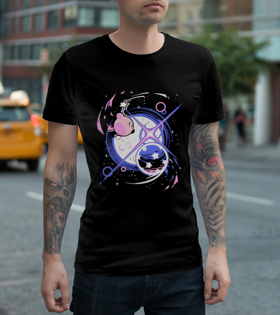 Kirby Celestial Cosmic Dance With Stars And Lunar T-Shirt