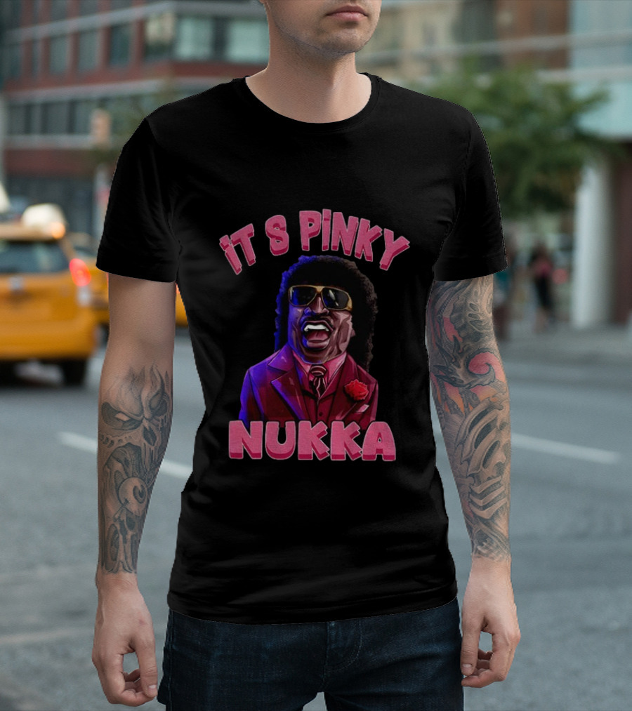 IT'S PINKY NUKKA Cartoon Vintage Style Afro Retro Suit Sunglasses T-Shirt