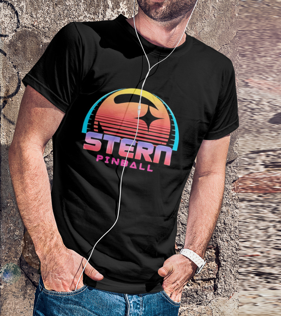 Stern Pinball Vintage Retro Neon Sunset T-Shirt