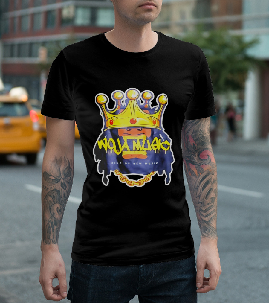 Woja Music King Ov New Music Crowned Gorilla Gold Chain T-Shirt