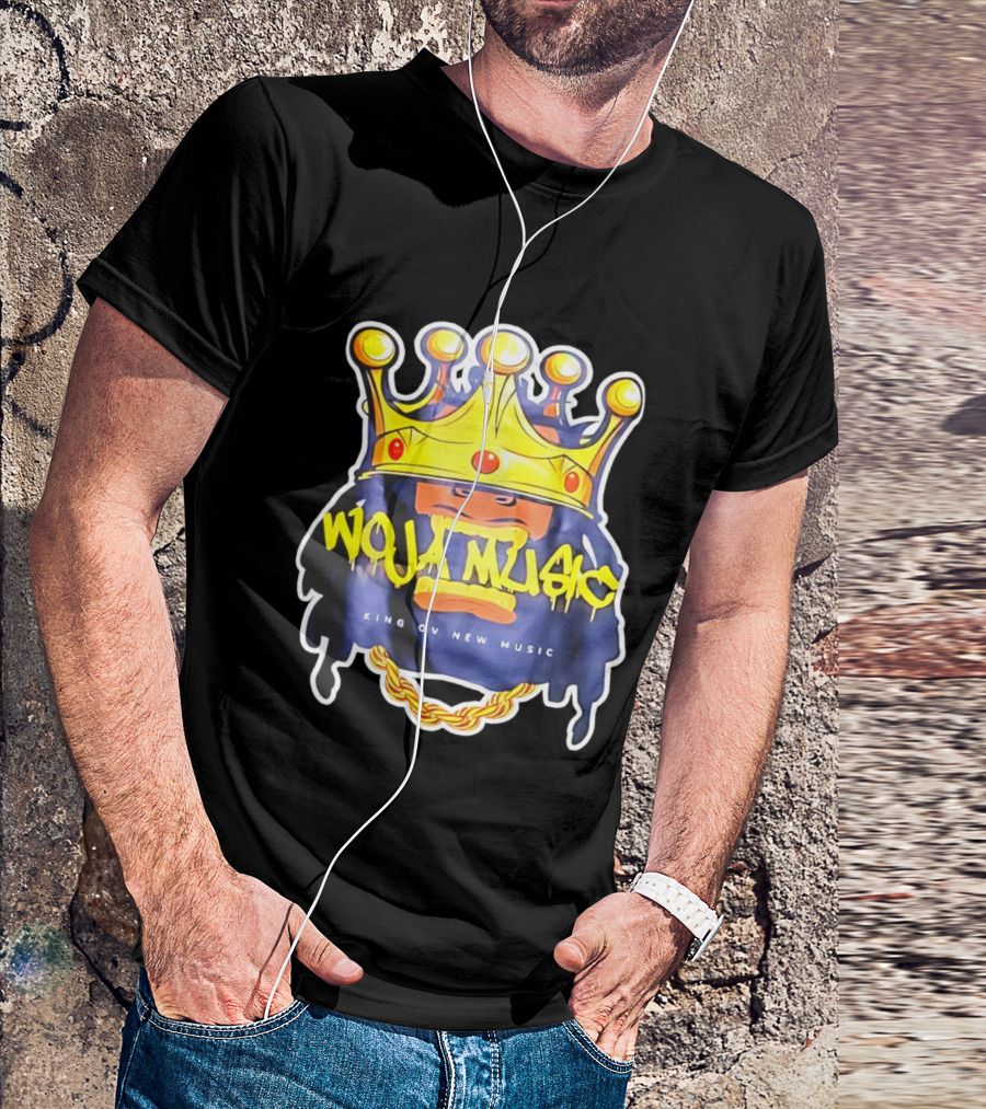 Woja Music King Ov New Music Crowned Gorilla Gold Chain T-Shirt
