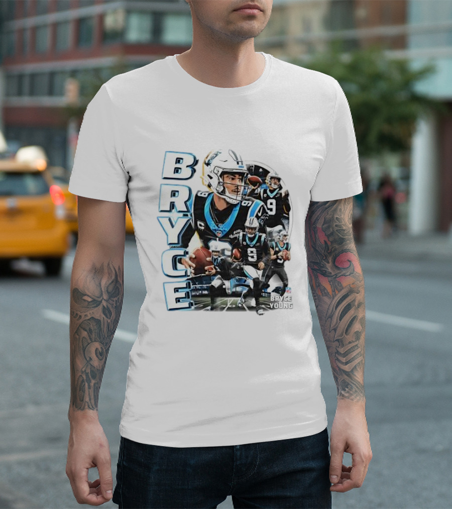 Bryce Young Carolina Panthers NFL Quarterback Football Collage T-Shirt