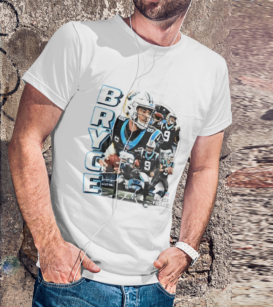 Bryce Young Carolina Panthers NFL Quarterback Football Collage T-Shirt