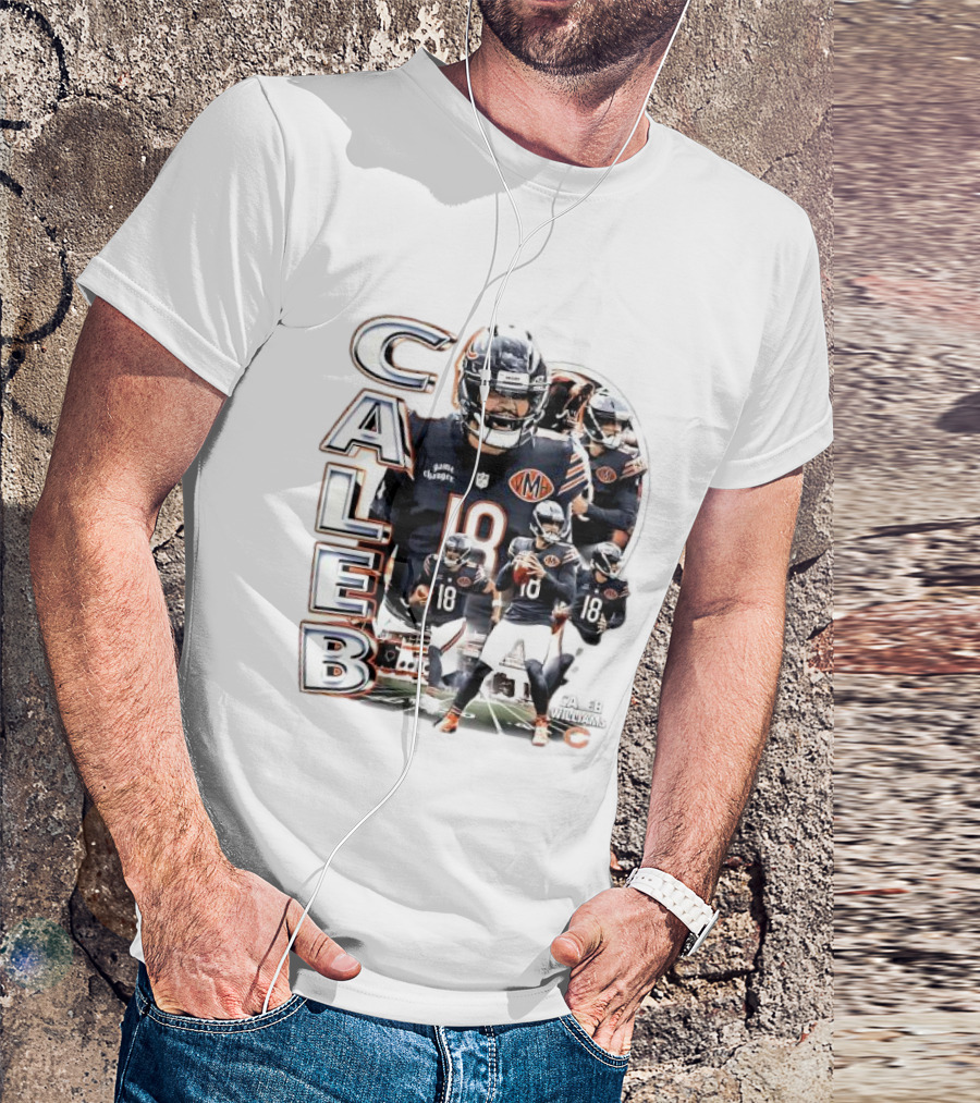 Chicago Bears Caleb Williams Player Number 18 Football T-Shirt