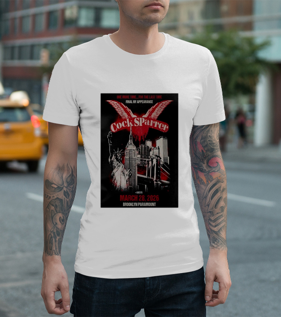 Cock Sparrer Final NY Appearance Brooklyn Paramount March 28 2026 Statue Of Liberty Empire State Building T-Shirt