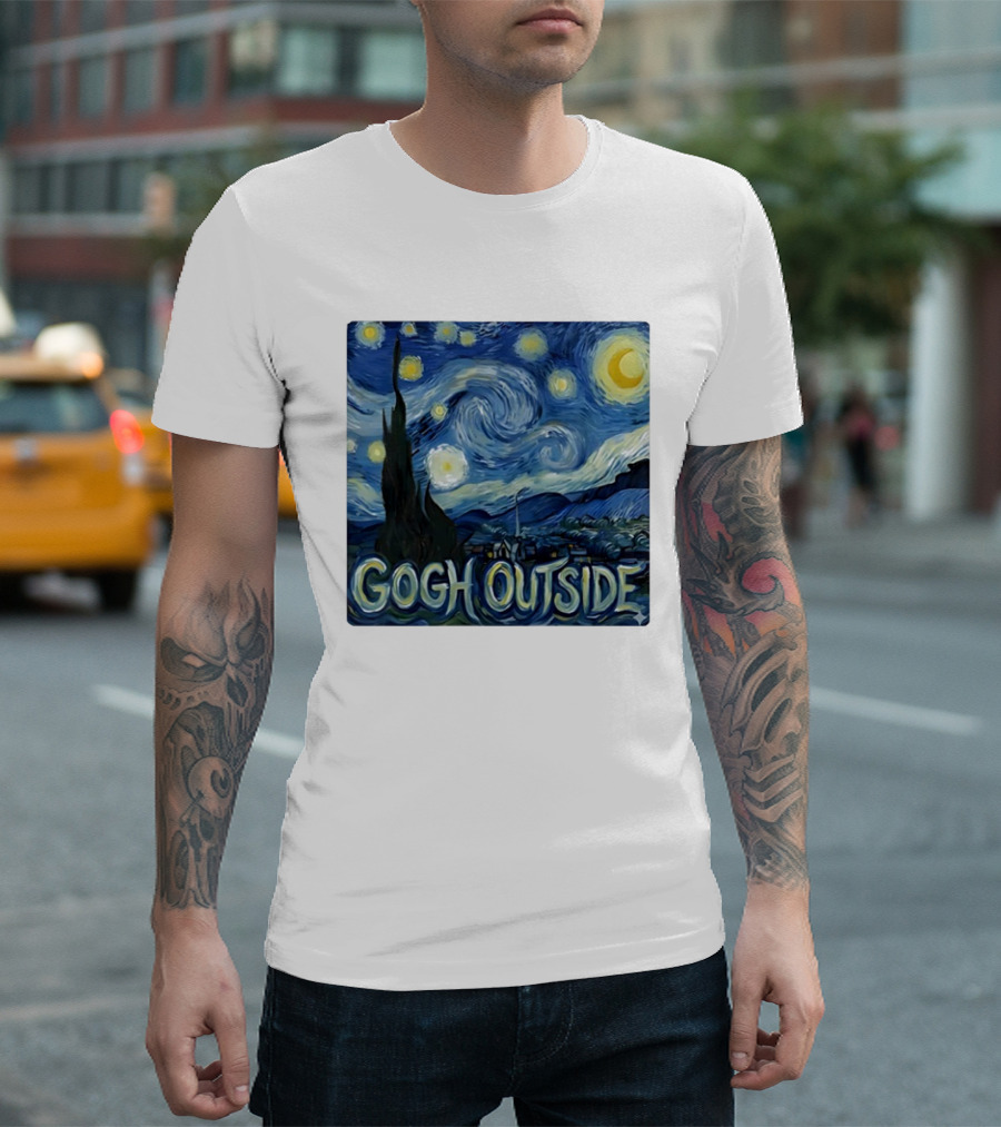Gogh Outside Starry Night Van Gogh T-Shirt