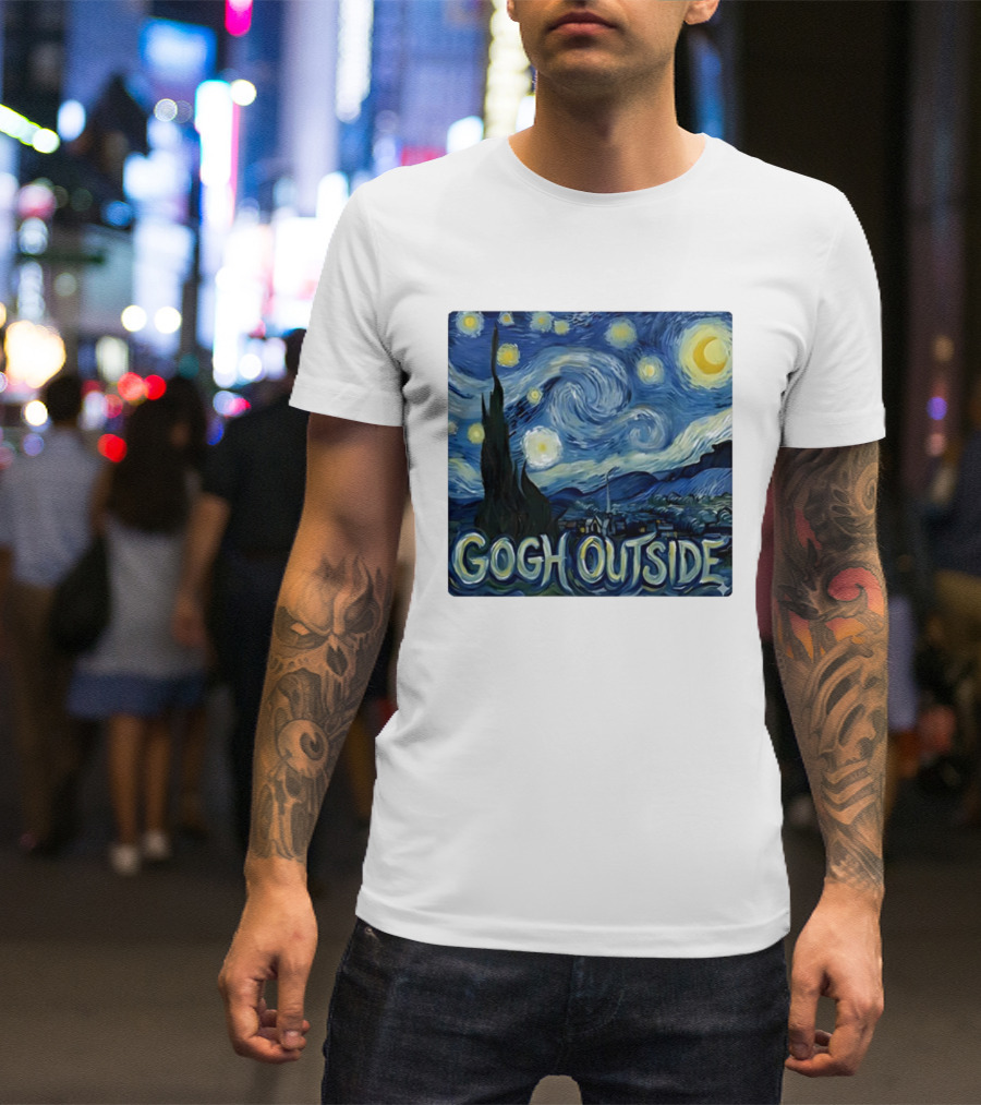 Gogh Outside Starry Night Van Gogh T-Shirt