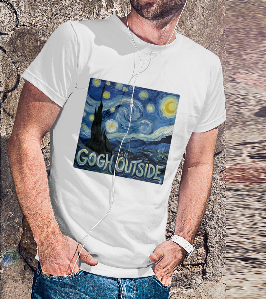 Gogh Outside Starry Night Van Gogh T-Shirt
