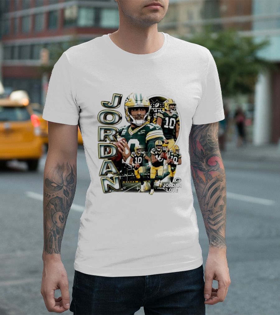 Green Bay Packers Jordan Love Player Montage T-Shirt