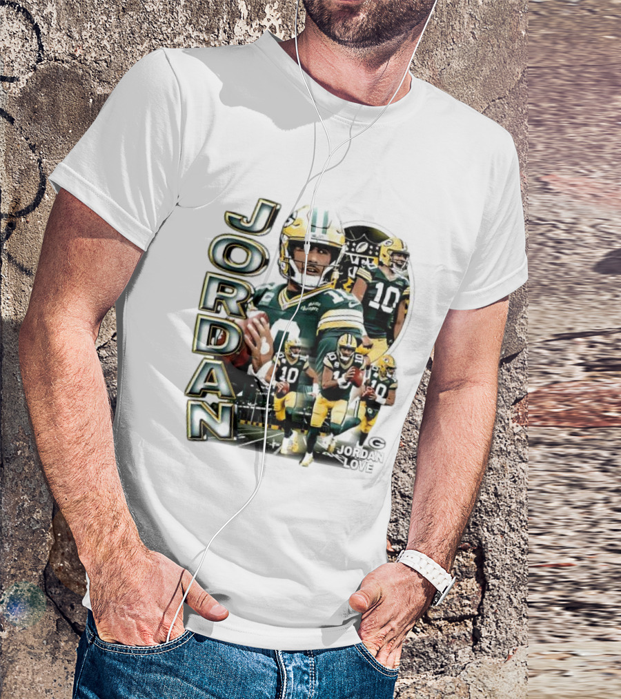 Green Bay Packers Jordan Love Player Montage T-Shirt