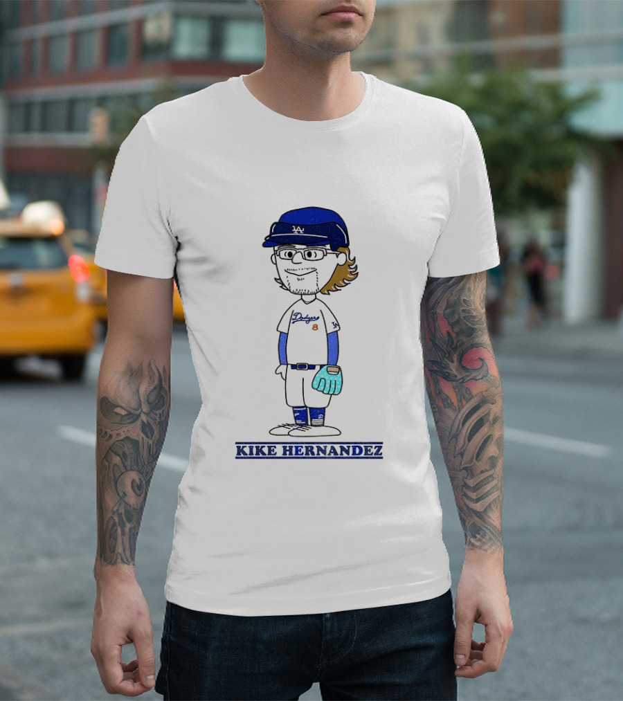 Peanuts Kike Hernandez Los Angeles Dodgers Baseball Player Collaboration 2025 T-Shirt