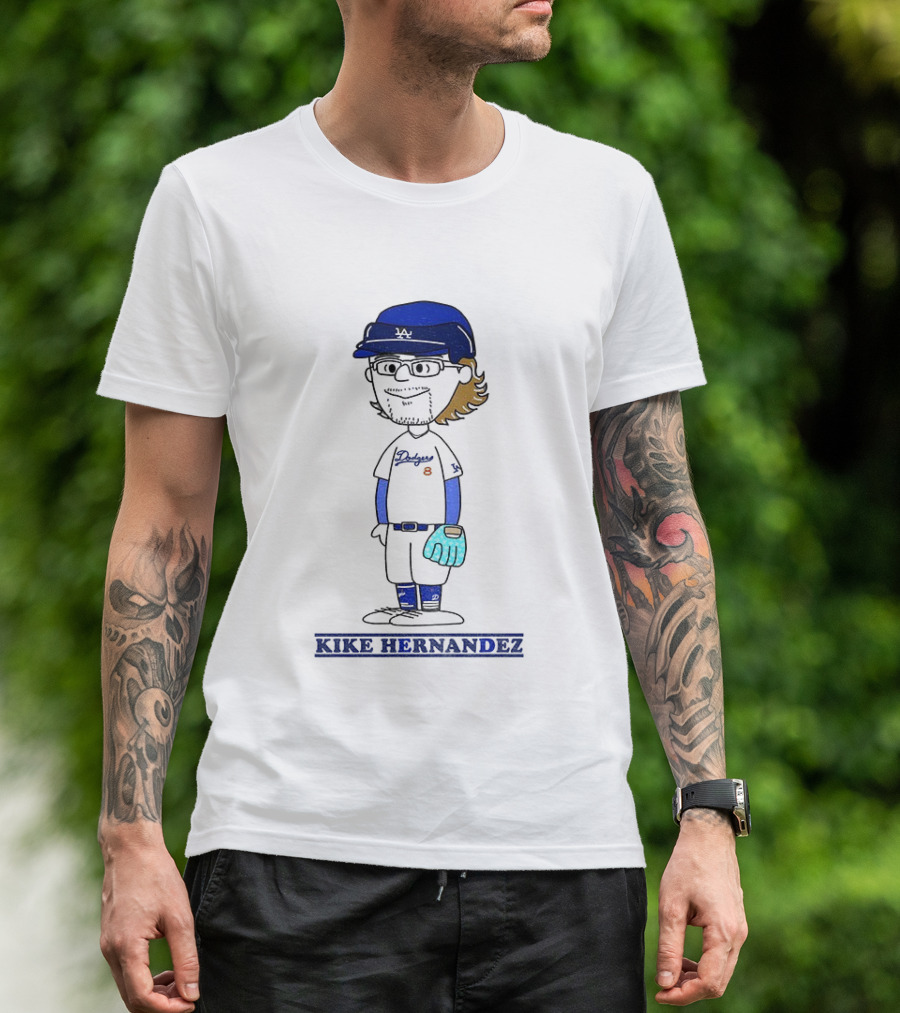 Peanuts Kike Hernandez Los Angeles Dodgers Baseball Player Collaboration 2025 T-Shirt