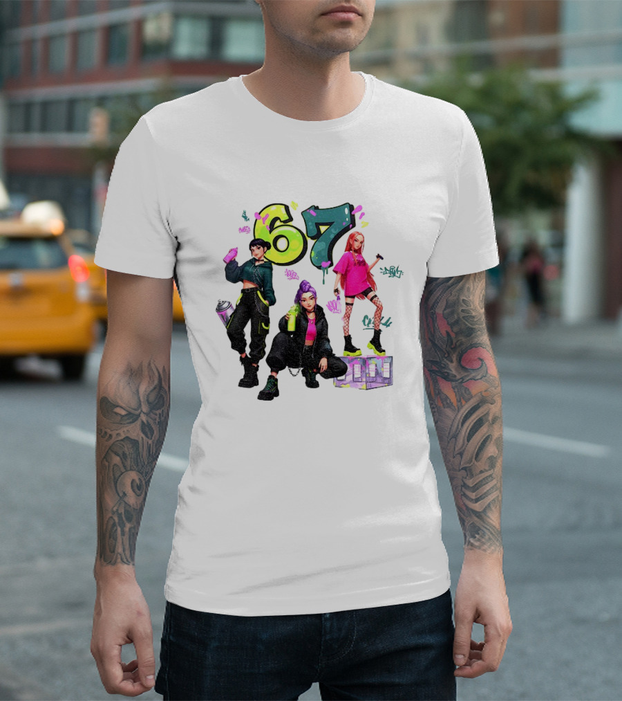 Six Seven 67 Graffiti Kpop Huntrix Girls Band Meme T-Shirt