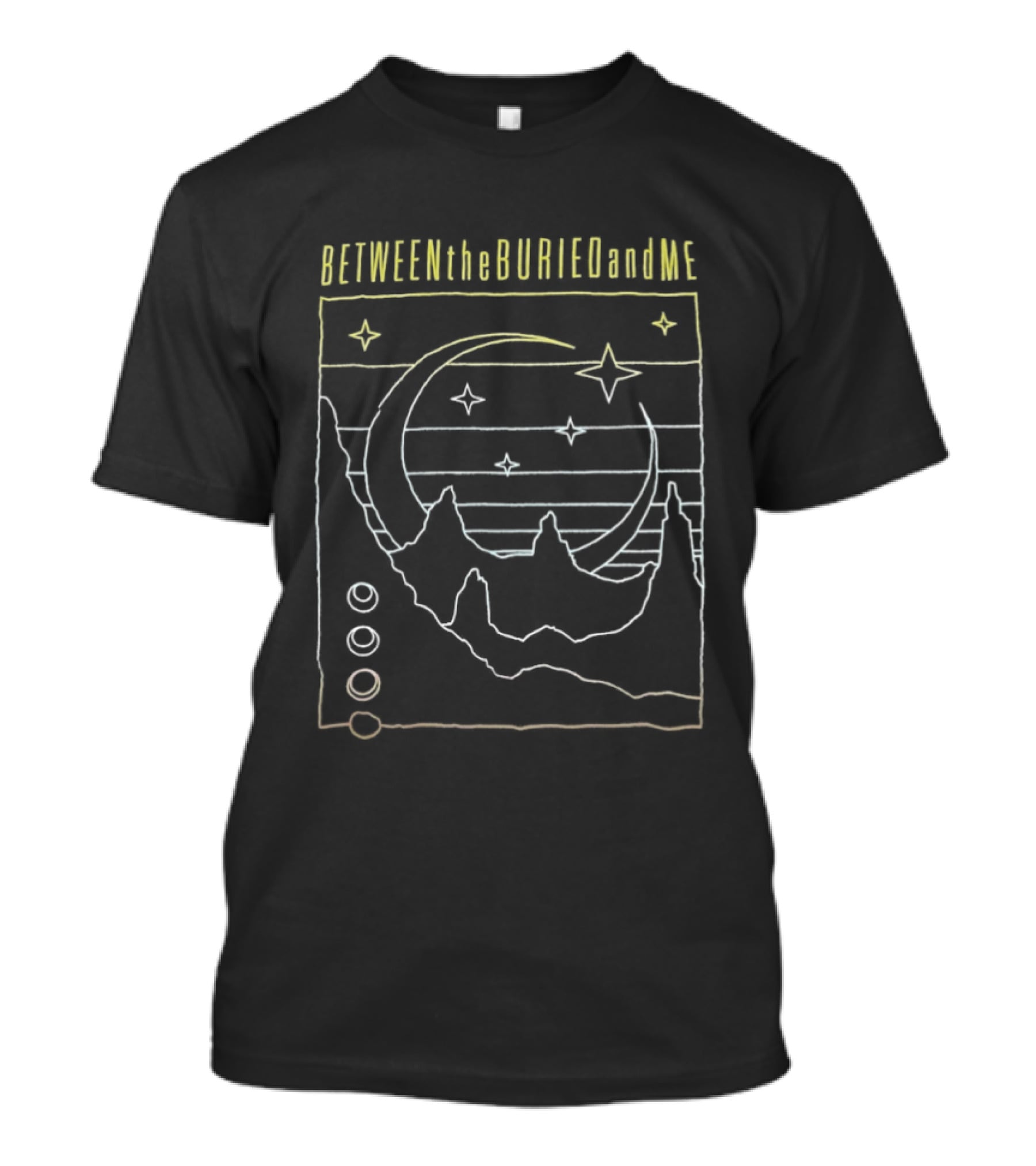 Between The Buried And Me Crescent Moon Stars Drawing T-Shirt