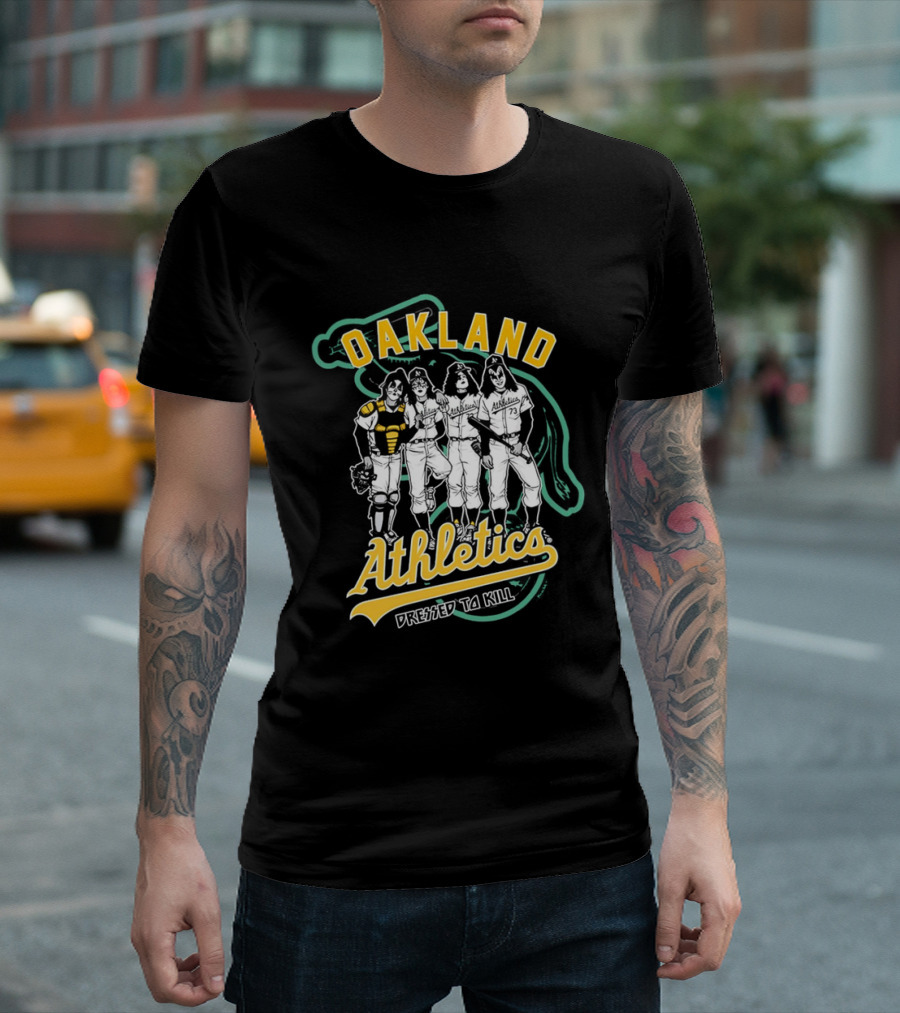 Oakland Athletics X Dressed To Kill Baseball Team Collaboration T-Shirt