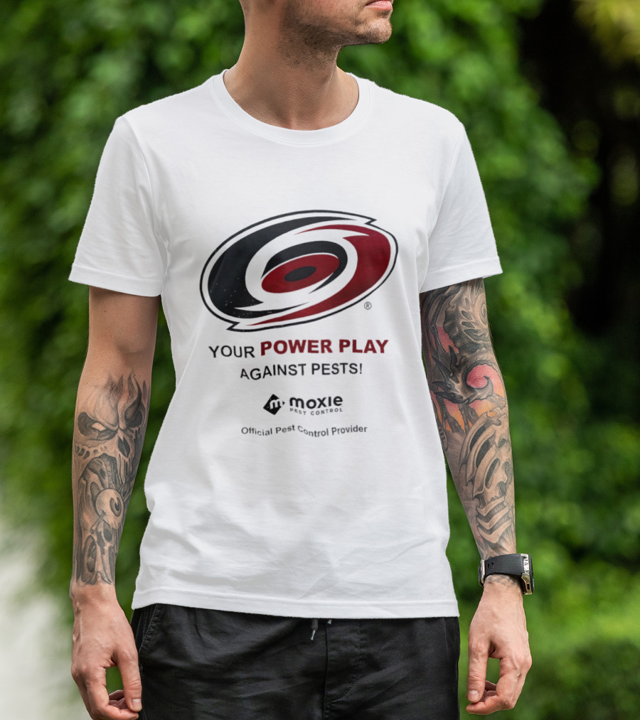 Carolina Hurricanes Power Play Against Pests With Orkin Pest Control T-Shirt