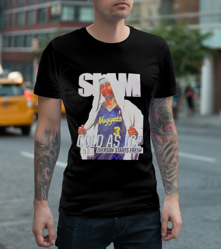 Slam Allen Iverson Cold As Ice Nuggets 3 Iverson Starts Fresh T-Shirt