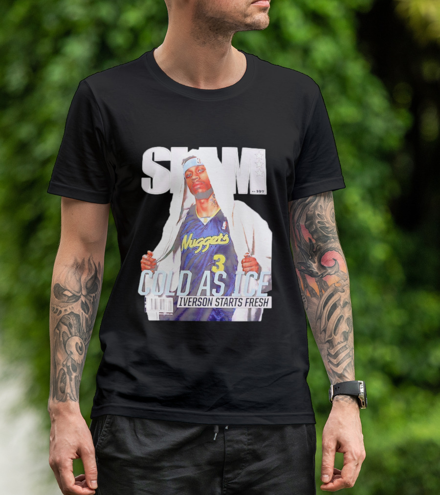 Slam Allen Iverson Cold As Ice Nuggets 3 Iverson Starts Fresh T-Shirt