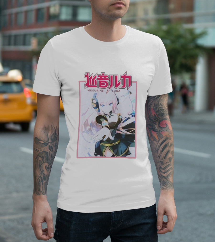 Megurine Luka Anime Vocaloid Headphones And Outfit T-Shirt