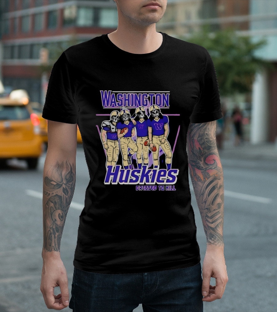 Washington Huskies Dressed To Kill Football Team T-Shirt