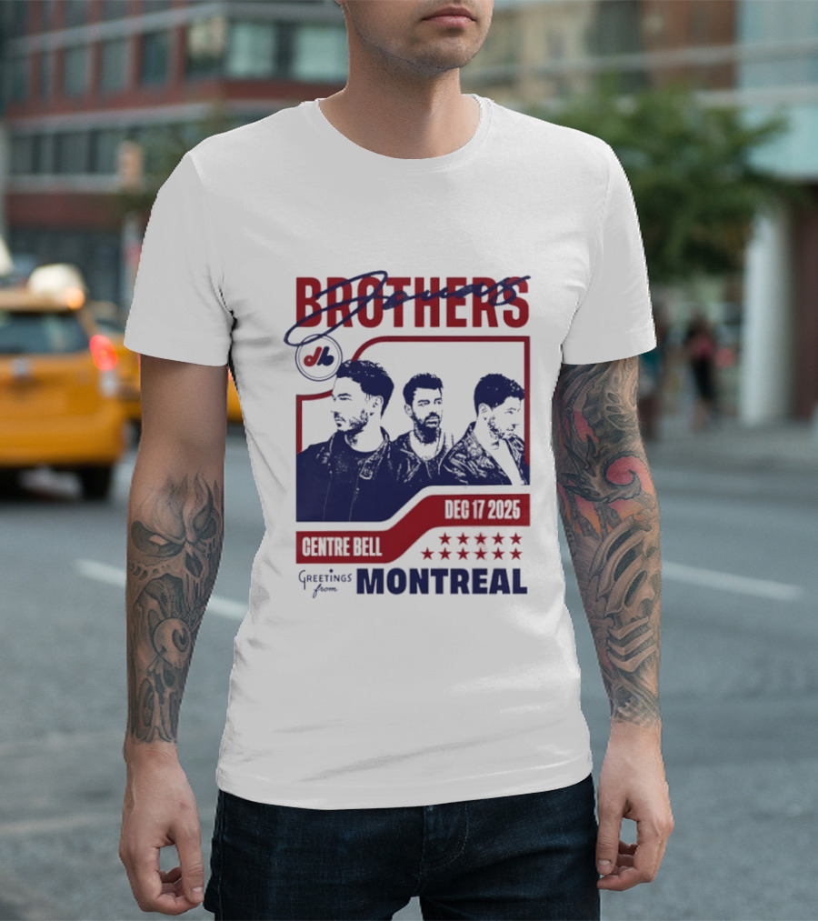 Jonas Brothers Montreal 2025 Centre Bell December 7 Concert Greetings T-Shirt