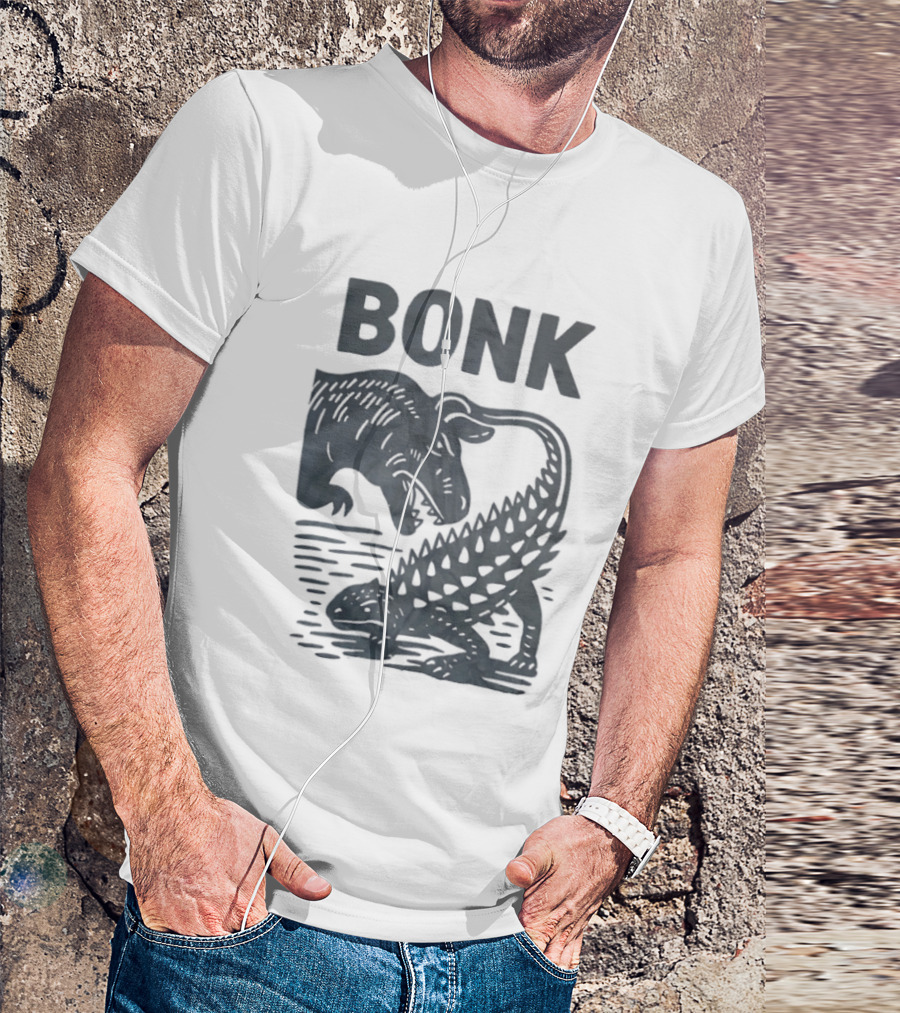 Late Cretaceous Dinosaur Bonk Scene With Spinosaurus And Ankylosaurus T-Shirt