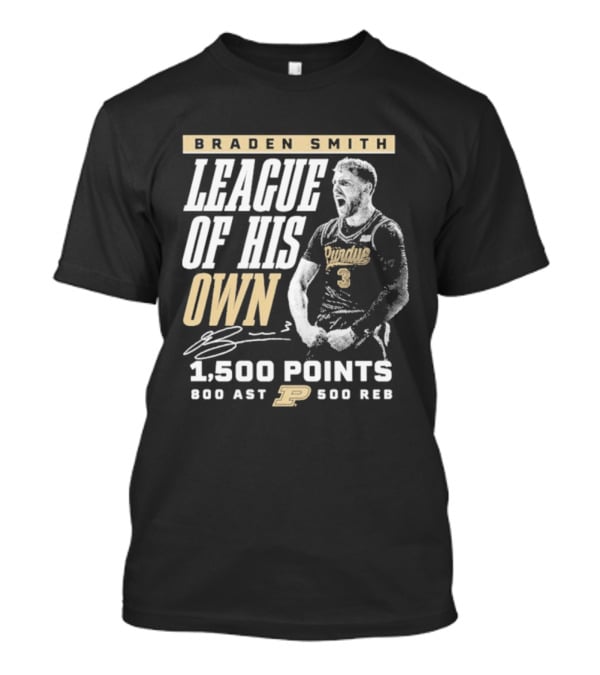 Braden Smith League Of His Own 1500 Points 800 Ast 500 Reb Purdue Boilermakers T-Shirt