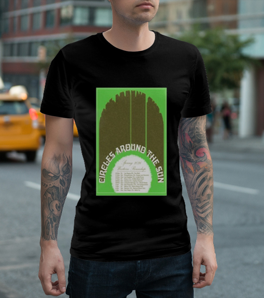 Circles Around The Sun Spring 2026 Western Roundup Tour Dates T-Shirt