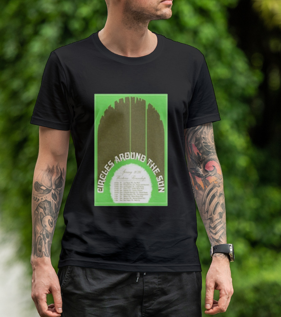 Circles Around The Sun Spring 2026 Western Roundup Tour Dates T-Shirt