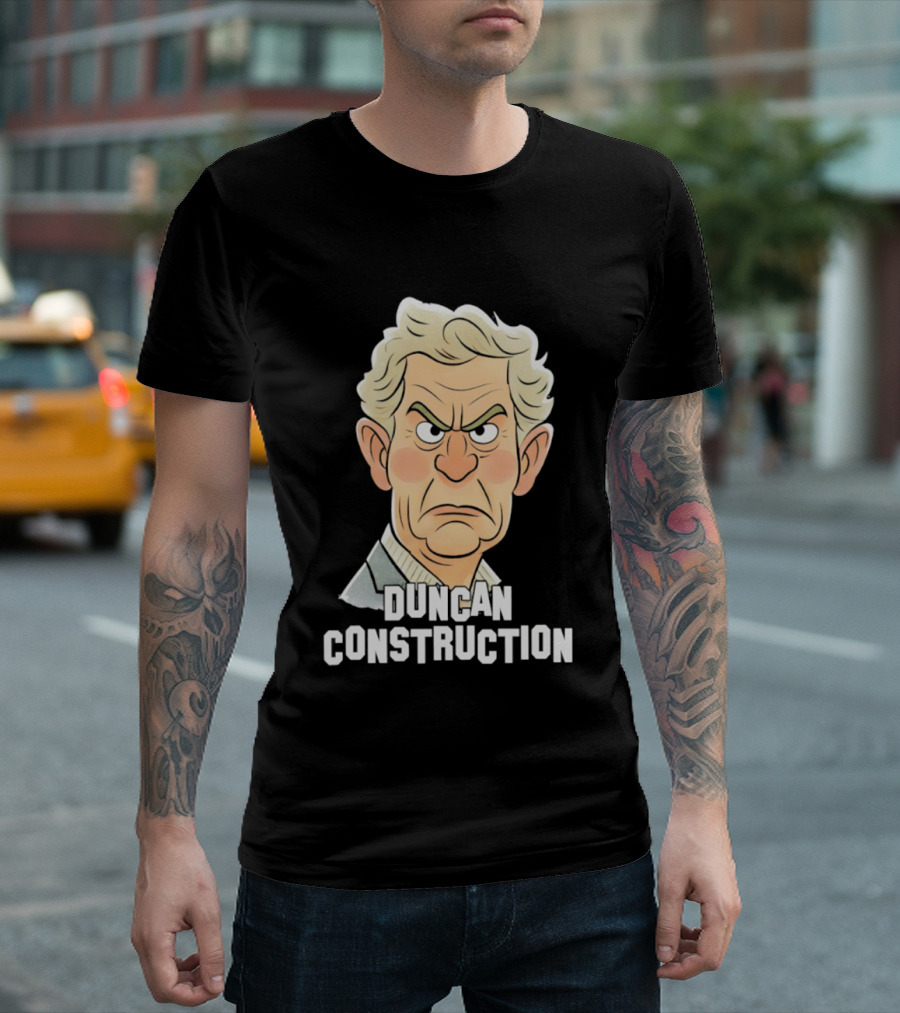 Duncan Construction Grumpy Caricature T-Shirt