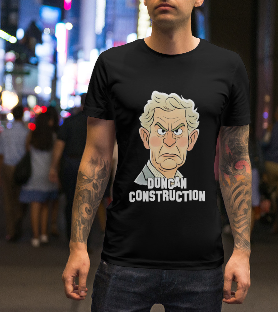 Duncan Construction Grumpy Caricature T-Shirt
