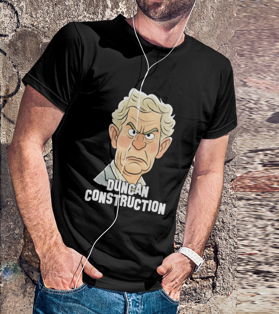Duncan Construction Grumpy Caricature T-Shirt