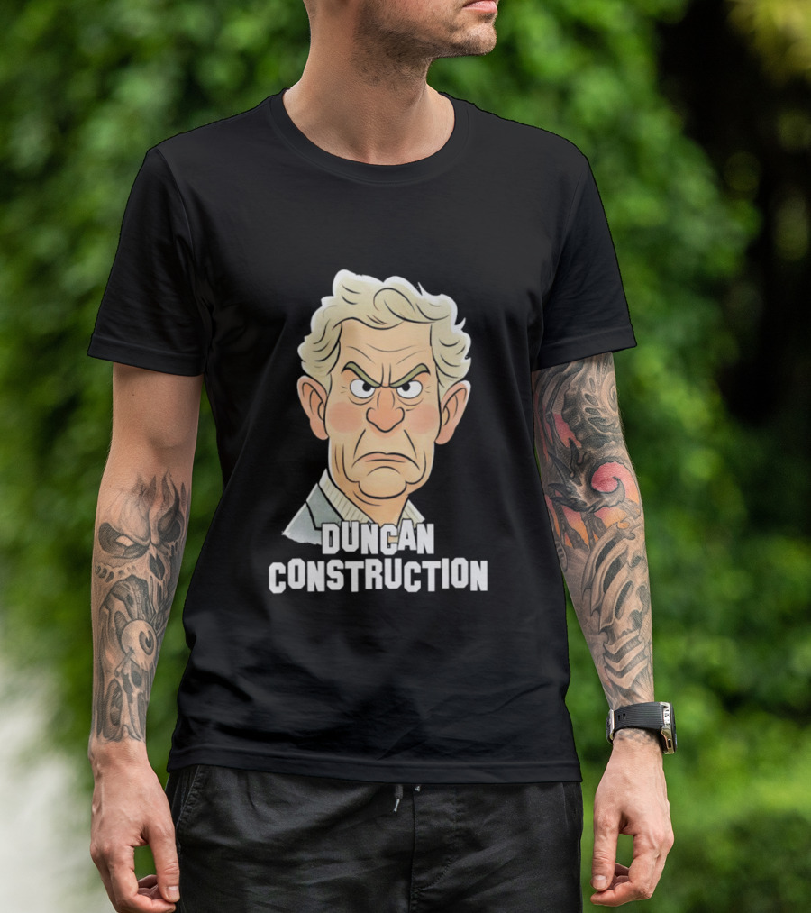 Duncan Construction Grumpy Caricature T-Shirt