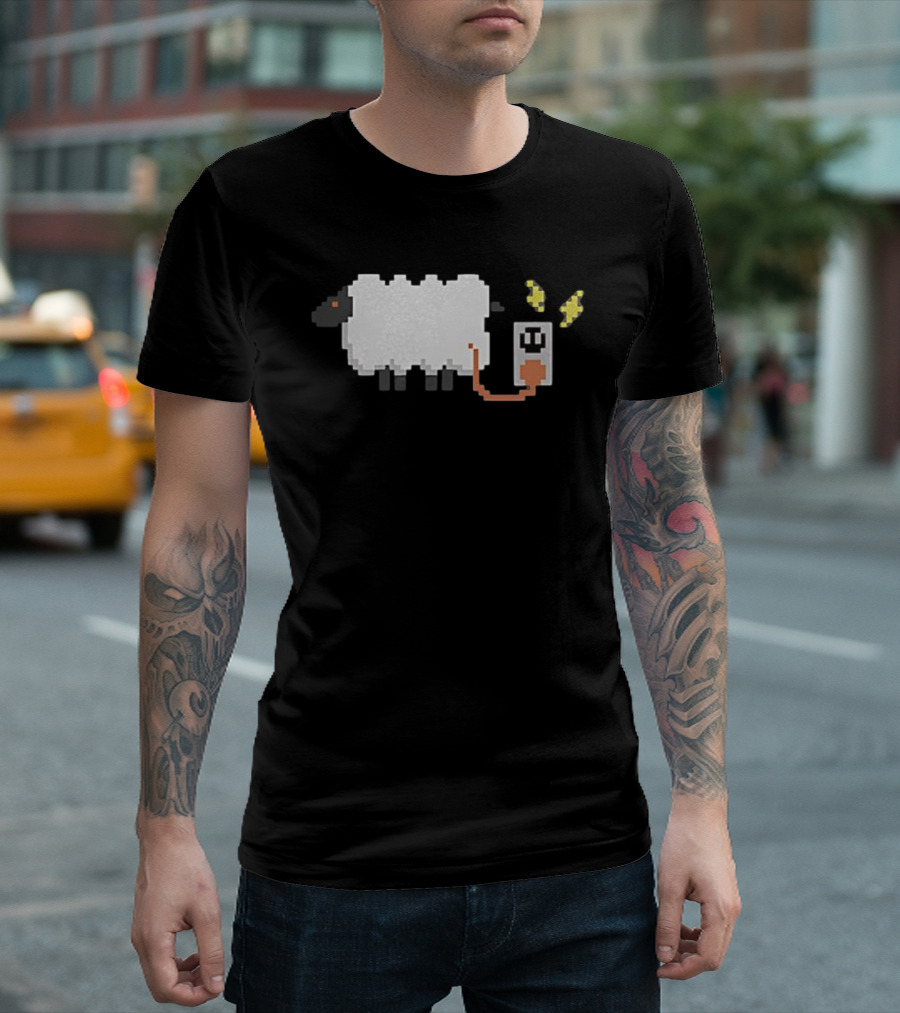 Pixel Art Electric Sheep Plugging In Wil Wheaton T-Shirt