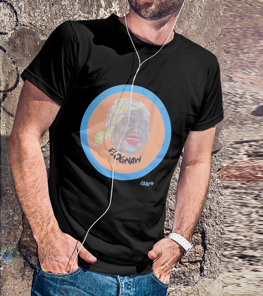 Golf Wang Flognaw Portrait Yellow Scarf Oval Blue Border T-Shirt