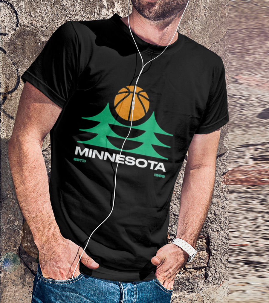 Minnesota Timberwolves Basketball Pine Trees Estd 1989 T-Shirt