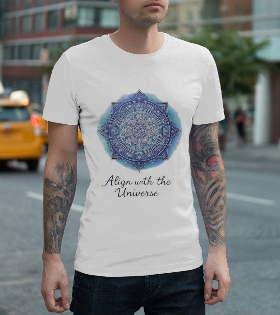 Align With The Universe Mandala Blue Celestial T-Shirt