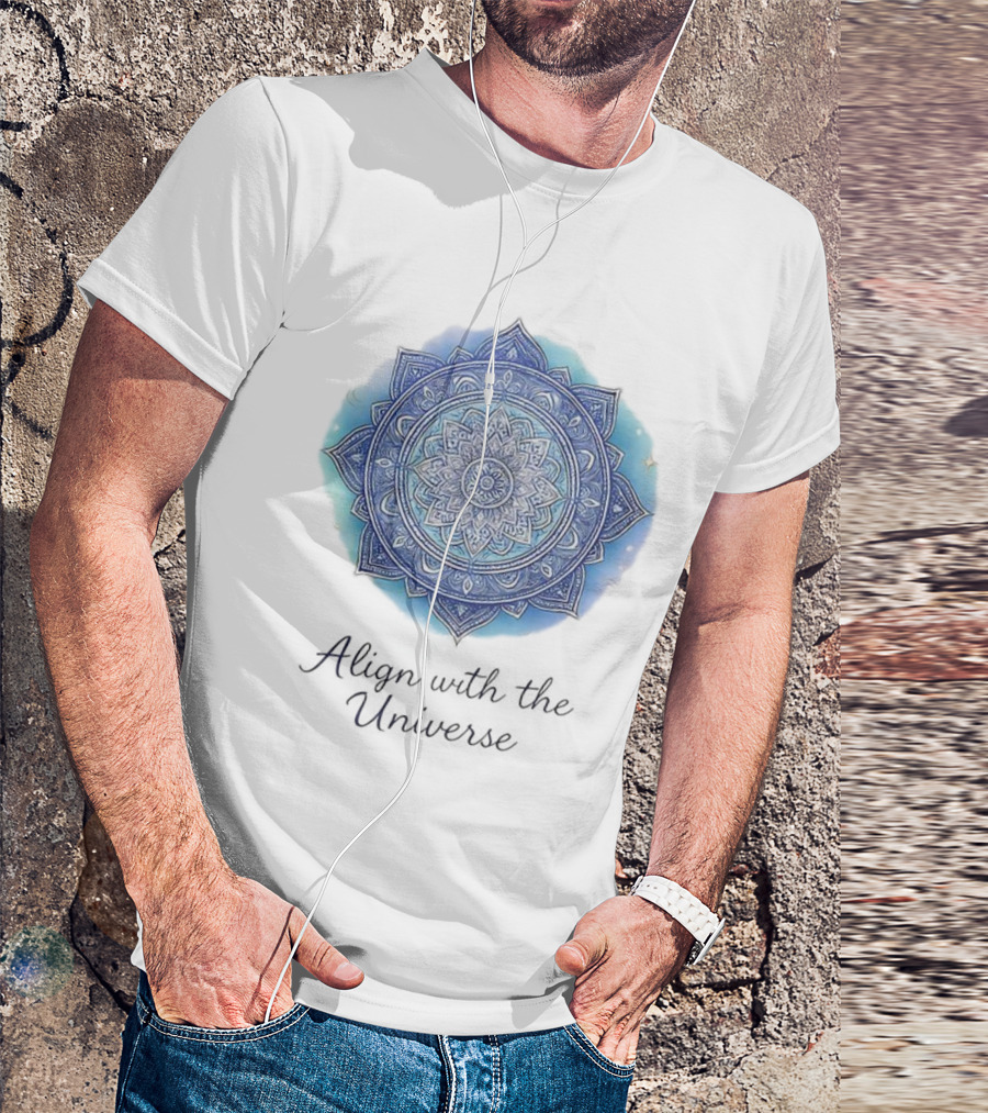 Align With The Universe Mandala Blue Celestial T-Shirt