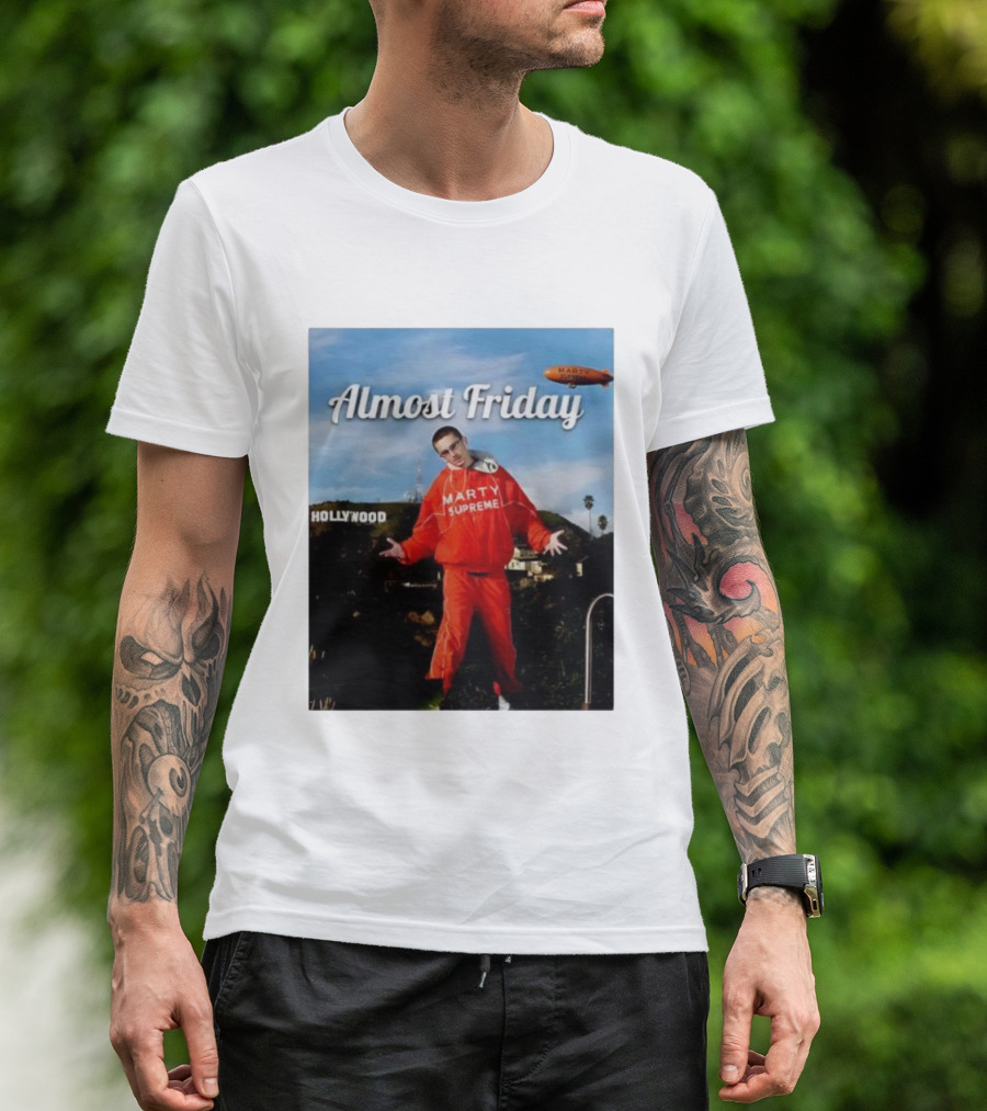 Almost Friday Marty Supreme Hollywood Hills Sky Blimp T-Shirt
