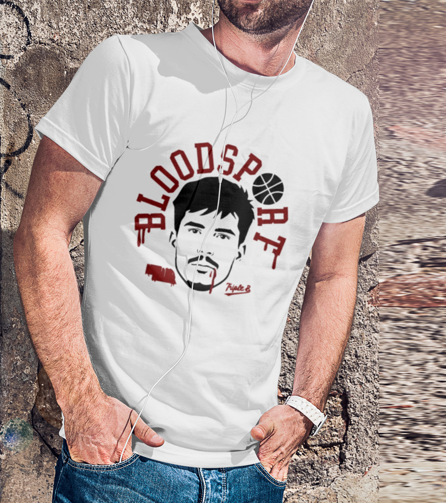 Bloodsport Basketball Player Face With Signature T-Shirt