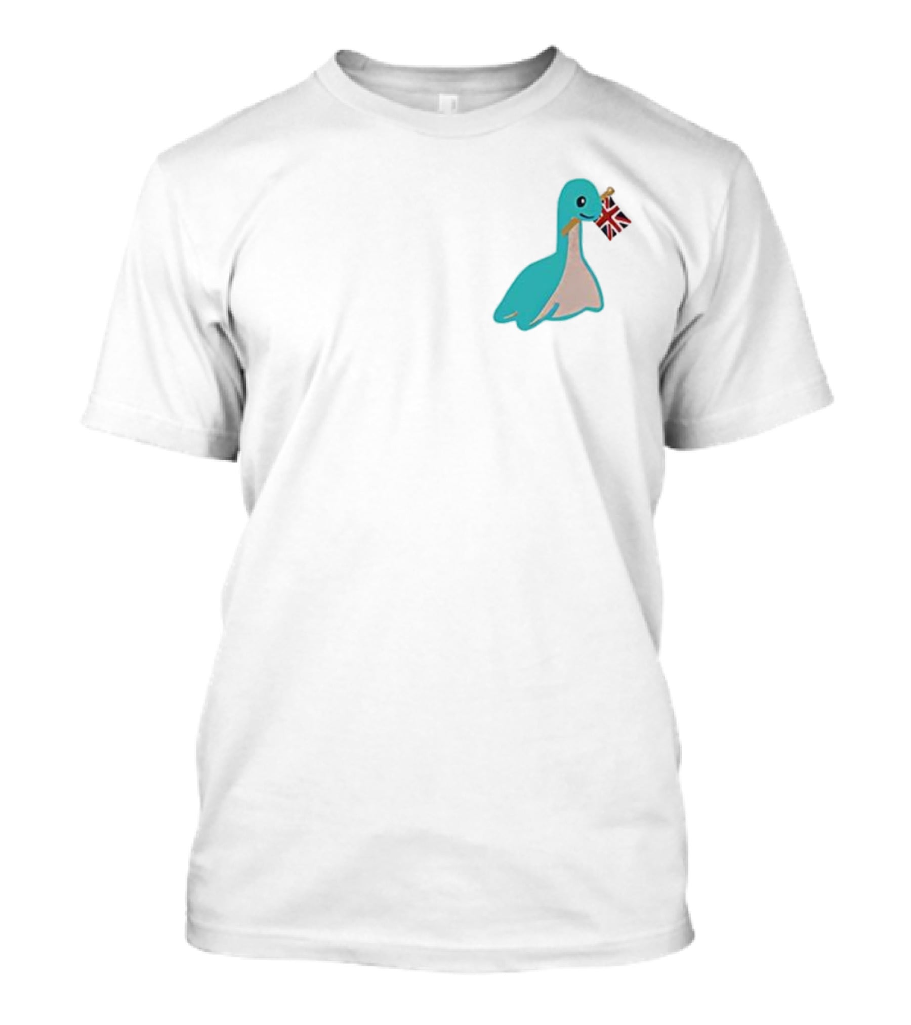 Cute Nessie Loch Ness Dinosaurs British Flag Union Jack T-Shirt