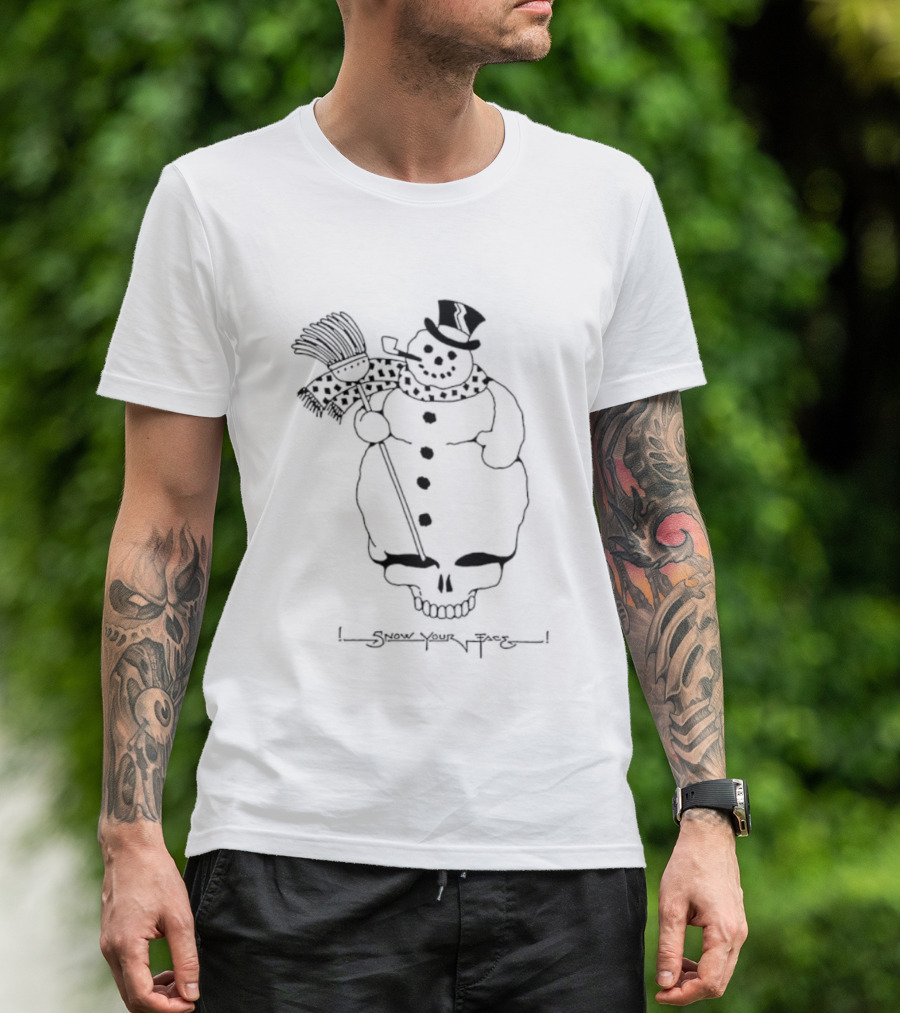 Grateful Dead Snow Your Face Snowman Skull T-Shirt