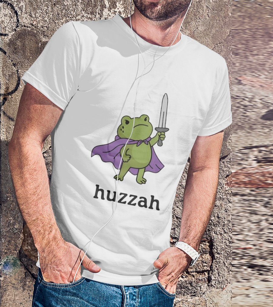 Huzzah Frog Purple Cloak Sword T-Shirt