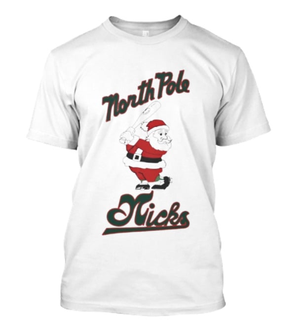 North Pole Nicks Santa Christmas Noir T-Shirt