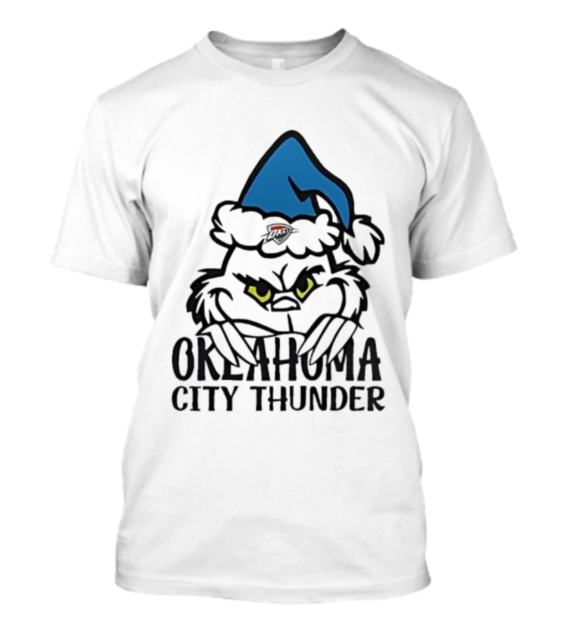 Okahoma City Thunder Grinch Holiday Santa Hat Christmas T-Shirt