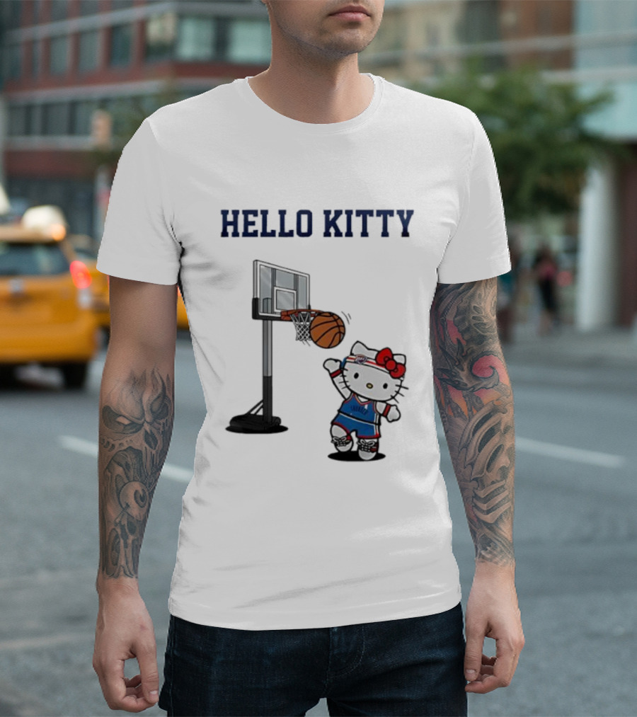 Hello Kitty Oklahoma City Thunder Basketball Collaboration Holiday Fan Favorite T-Shirt