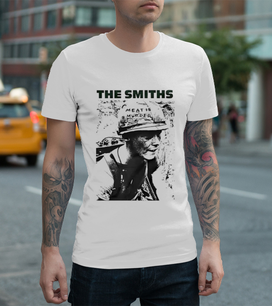 The Smiths Meat Is Murder 1985 Vietnam War Documentary Soldier Helmet T-Shirt