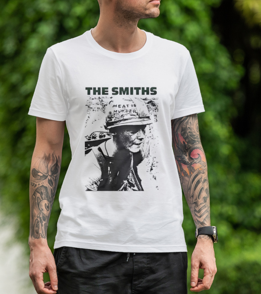 The Smiths Meat Is Murder 1985 Vietnam War Documentary Soldier Helmet T-Shirt